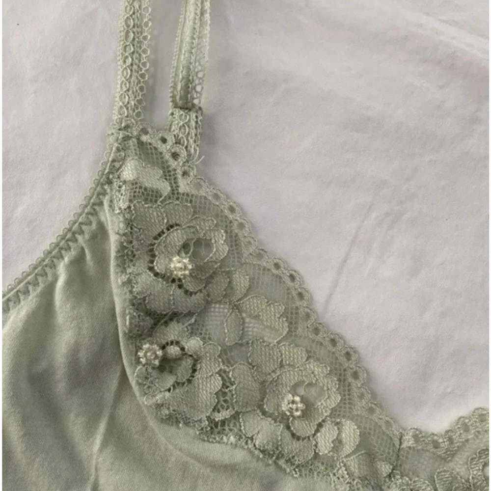 Intimately Free People Green Lacey Strappy Bodysuit Top NEW Size XS